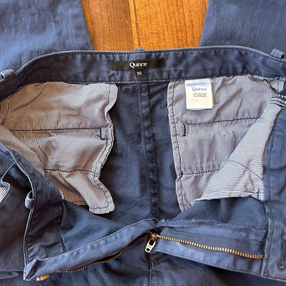 Quince Stretch Cotton Twill Girlfriend Chino Pant | Navy Size 30 - Picture 7 of 11